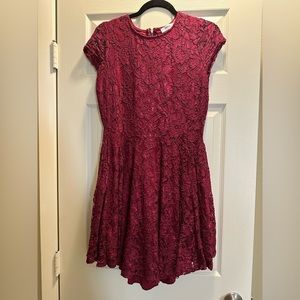 Party dress Lace Wine Red